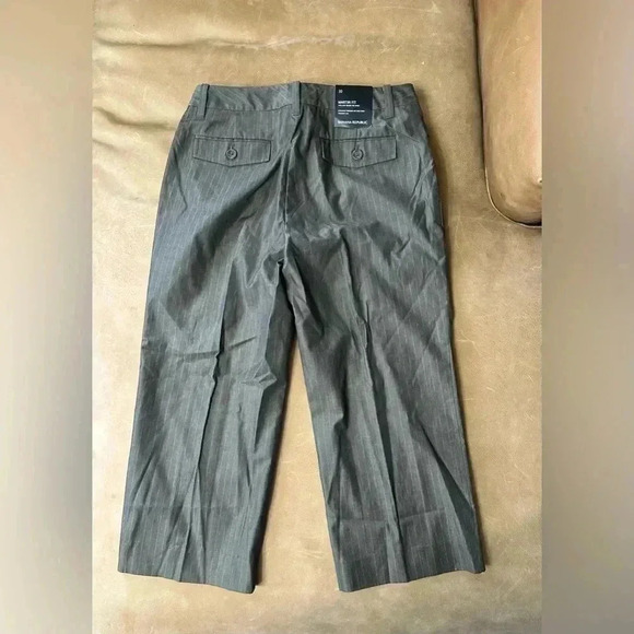 Banana Republic Martin Fit Pants Cropped Brown Striped Womens Size 10 $78 MSRP - Picture 10 of 13